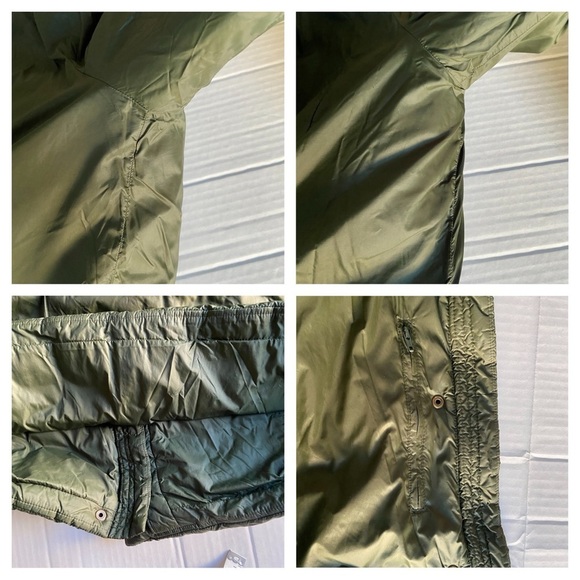 BARBOUR Green Mullein Faux Fur Collar Quilted Jacket Coat Size US 14 Sage Green - Picture 12 of 16